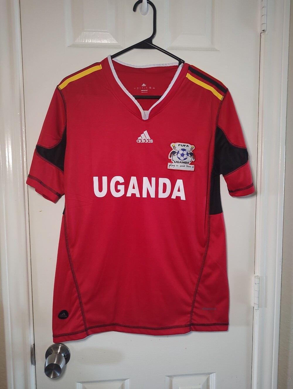 VTG 2000s Adidas Uganda Cranes National Team FUFA Soccer Jersey Red Adult Large